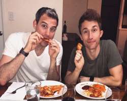 Ben Baur eating non vegetarian food